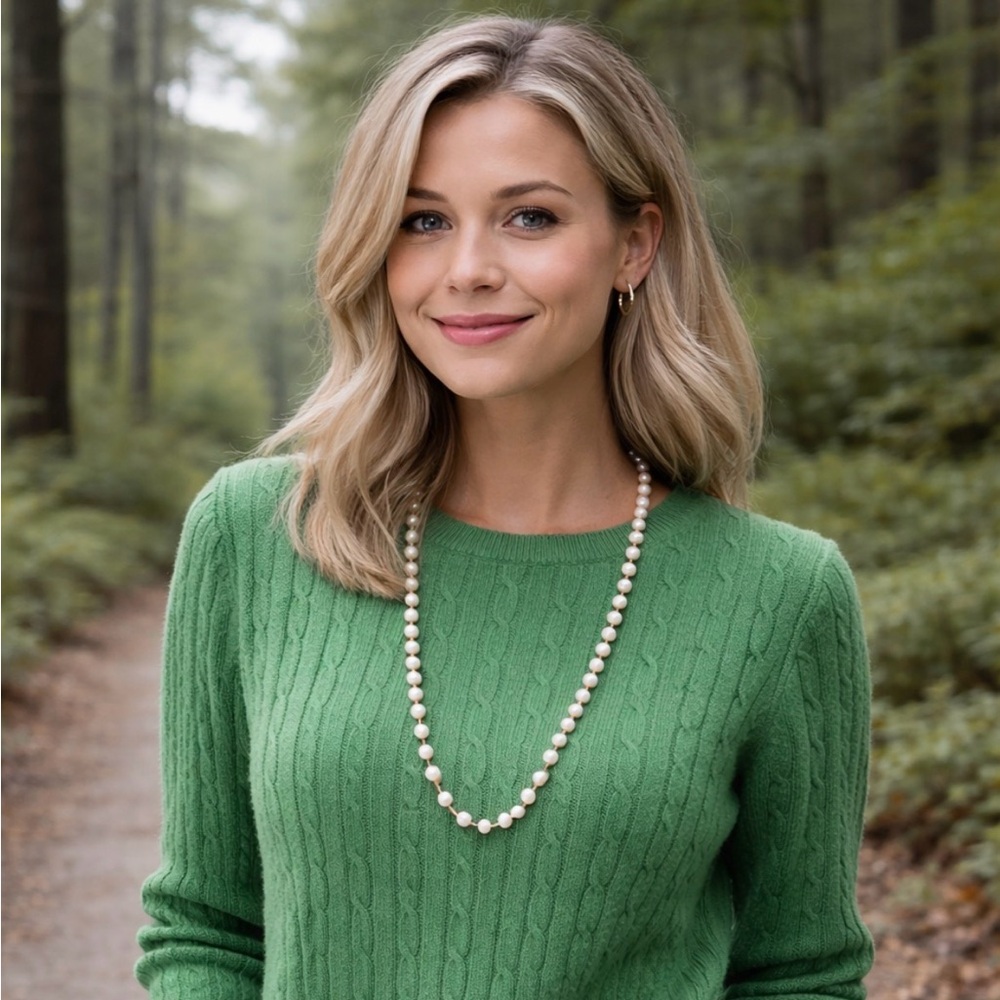 *J Crew Green Wool/ Cashmere Blend Sweater. Size M